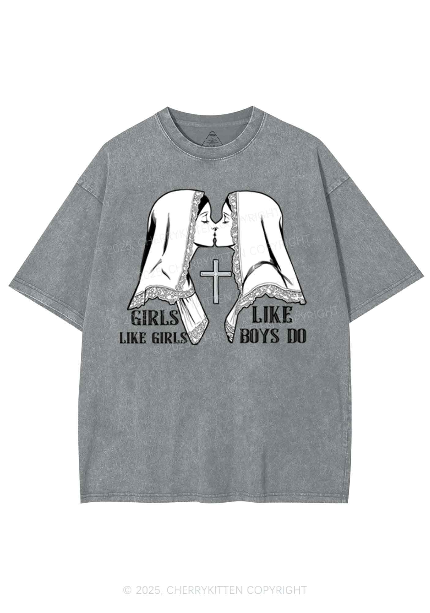 Girls Like Girls Pride Y2K Shirts Washed Tee Cherrykitten
