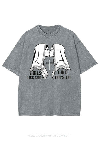 Girls Like Girls Pride Y2K Shirts Washed Tee Cherrykitten