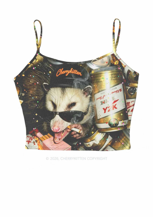 Smoking Opossum Y2K Mesh Cami Tank Cherrykitten