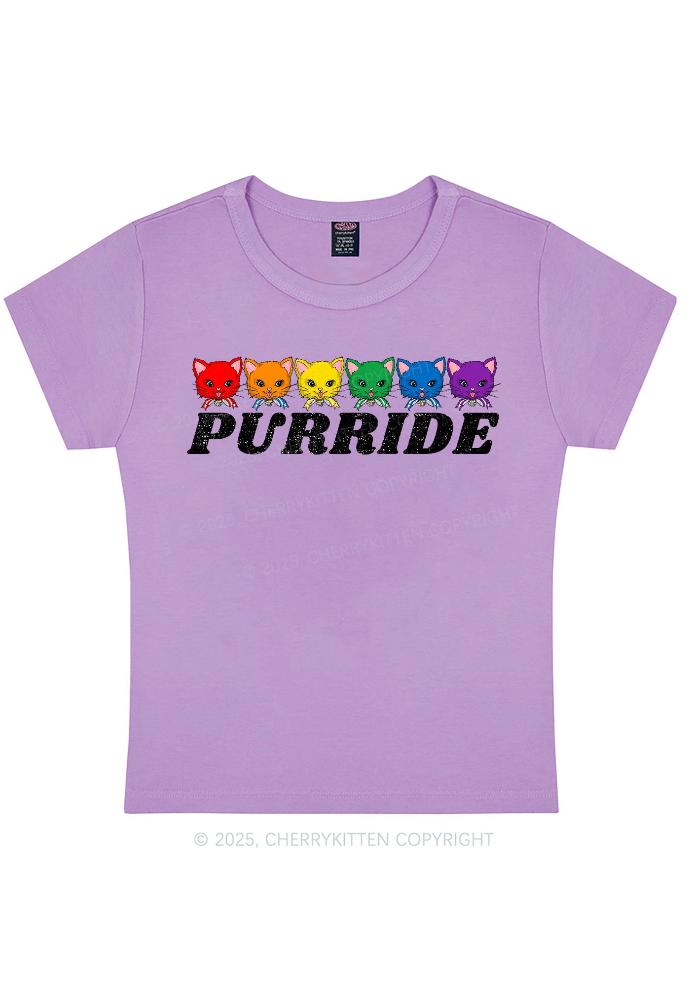Purride Cat Pride Y2K Baby Tee Cherrykitten