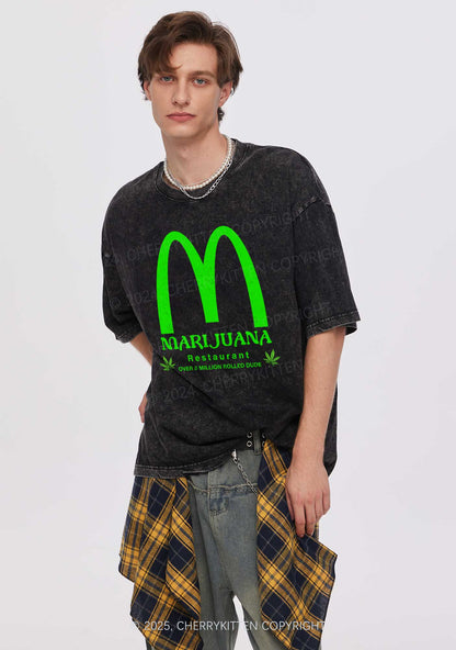 Green Restaurant Y2K Shirts Washed Tee Cherrykitten