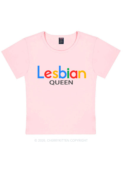 Lesbian Queen Pride Y2K Baby Tee Cherrykitten