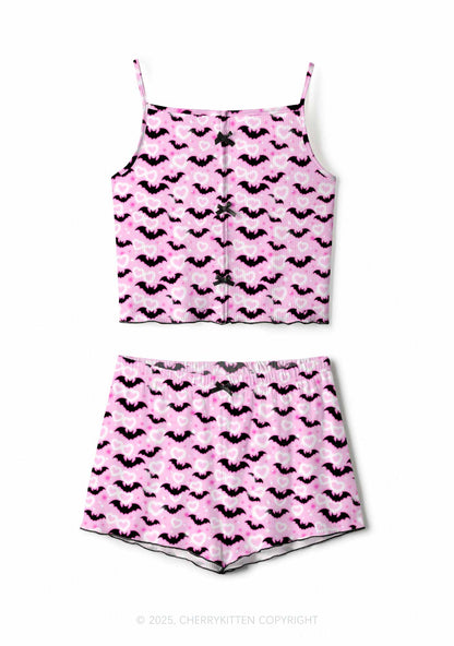Bat Princess Valentine's Day Y2K Print Cami Shorts Pajama Set Cherrykitten
