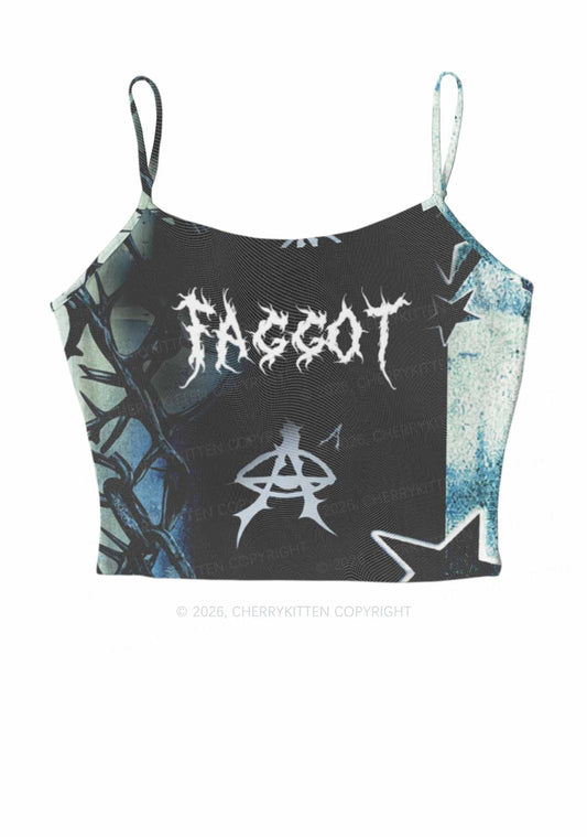 Black Thorn Faggot Pride Y2K Mesh Cami Tank Cherrykitten