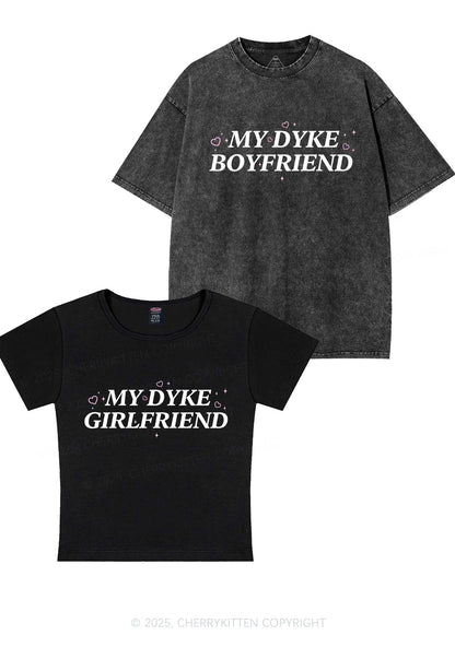 My Dyke BF GF Y2K Valentine's Day Couple Shirt Cherrykitten