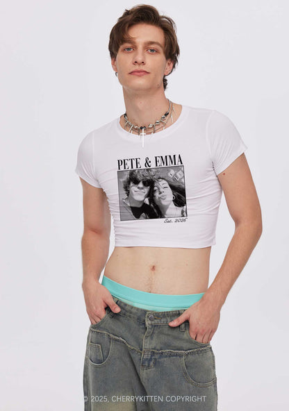 Custom Lover Photo Y2K Baby Tee Cherrykitten