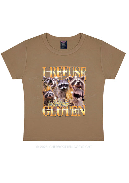 Raccoons Refuse Tolerate Gluten Y2K Baby Tee Cherrykitten