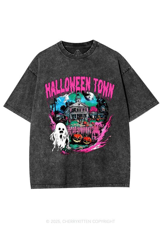 Halloween Ghost Town Y2K Shirts Washed Tee Cherrykitten