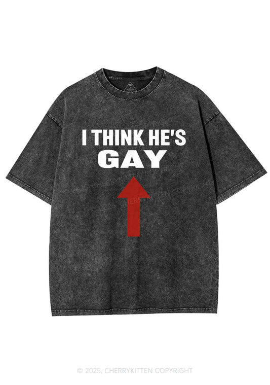 He Is Gay Y2K Shirts Washed Tee Cherrykitten
