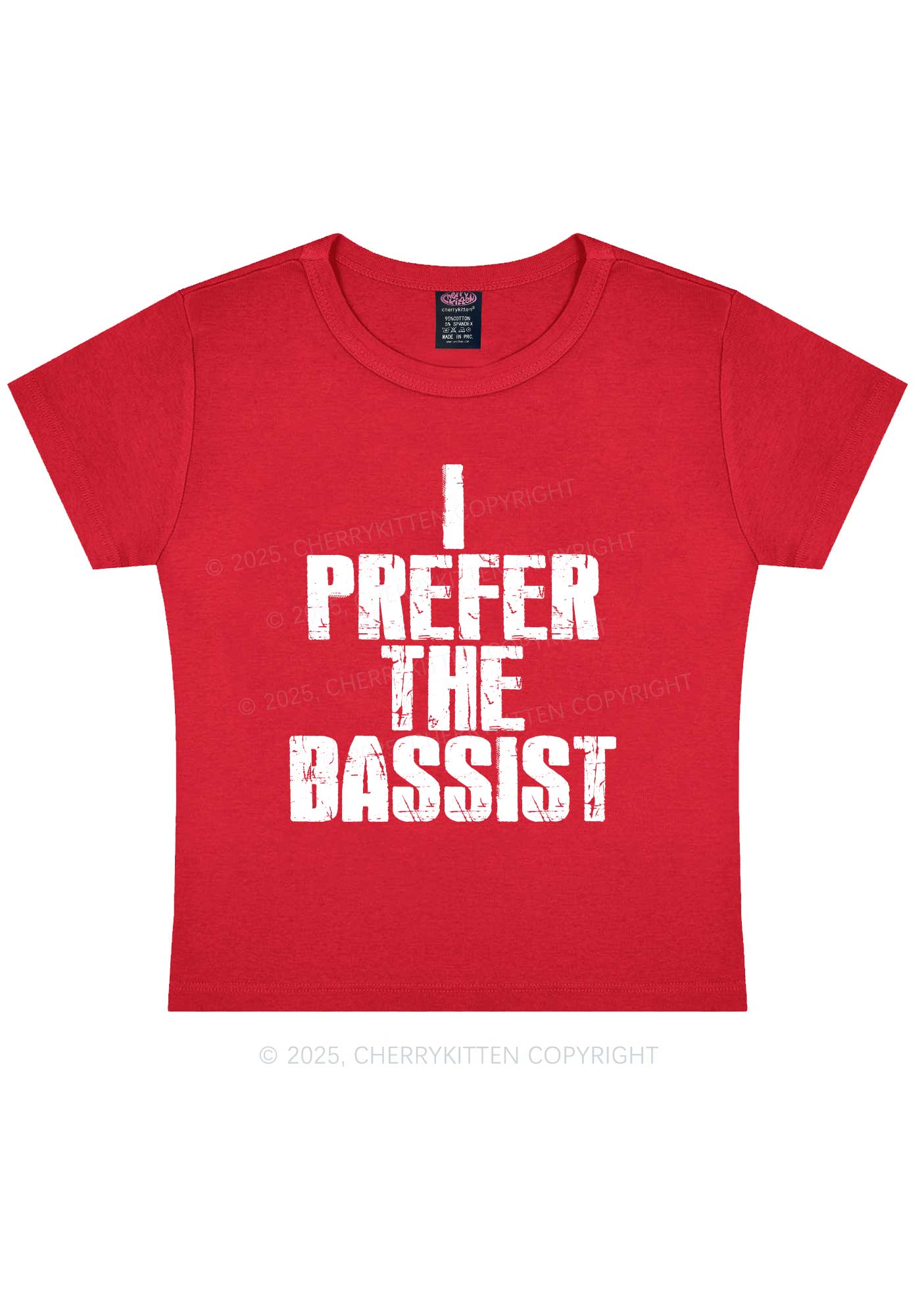 I Prefer The Bassist Y2K Baby Tee Cherrykitten