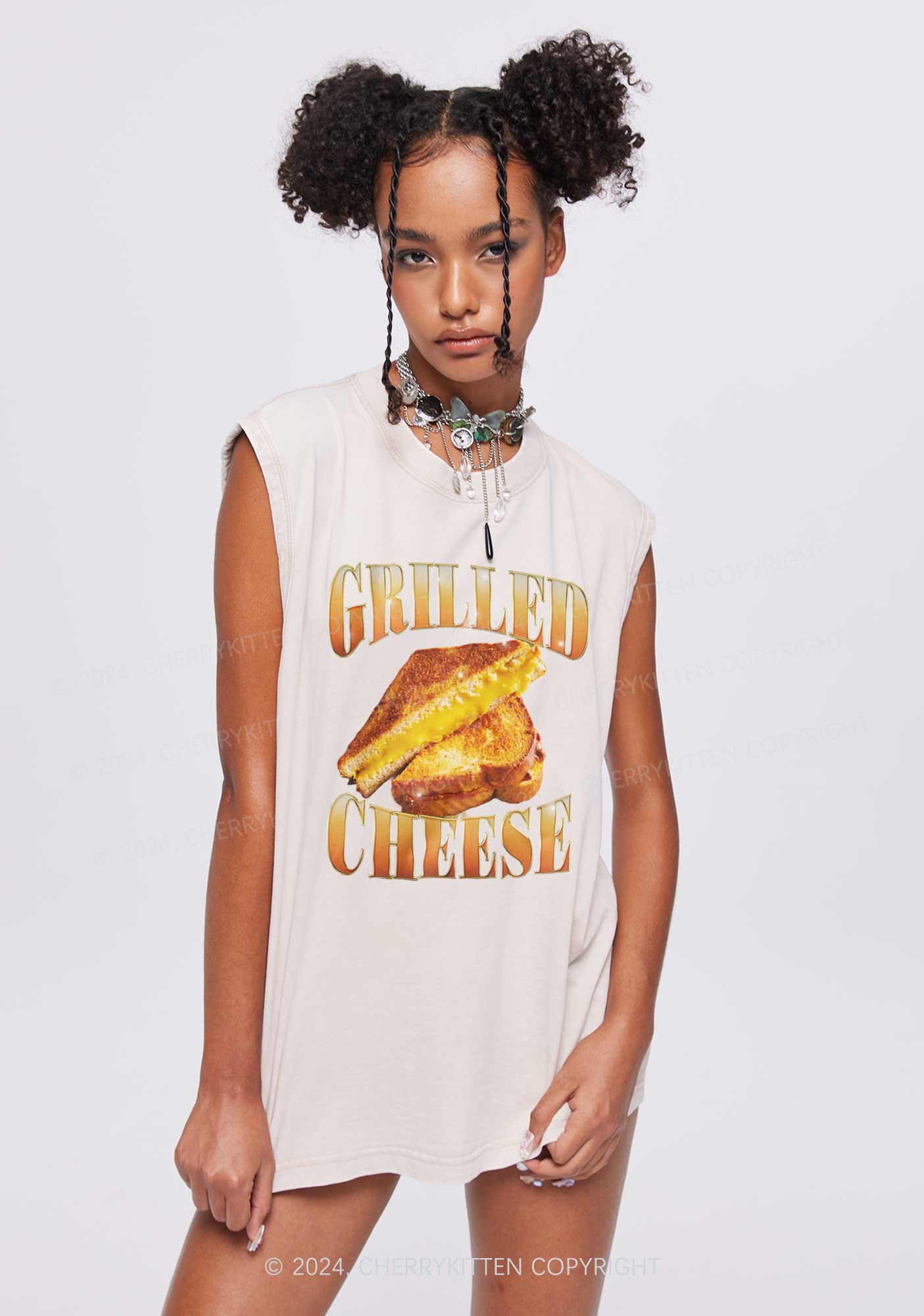 Grilled Cheese Y2K Washed Tank Cherrykitten
