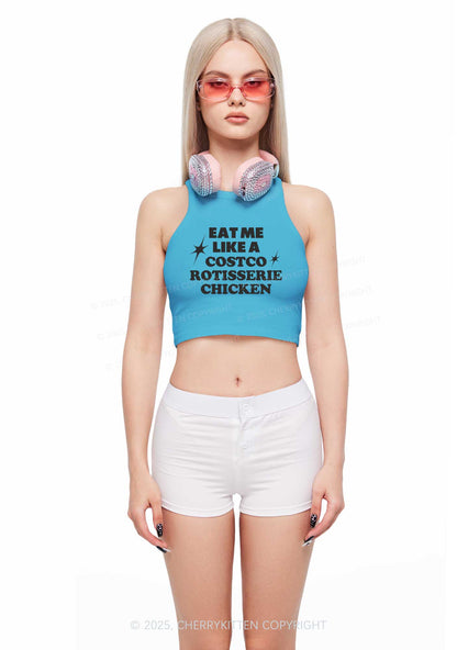 Eat Me Like Chicken Y2K Crop Tank Top Cherrykitten