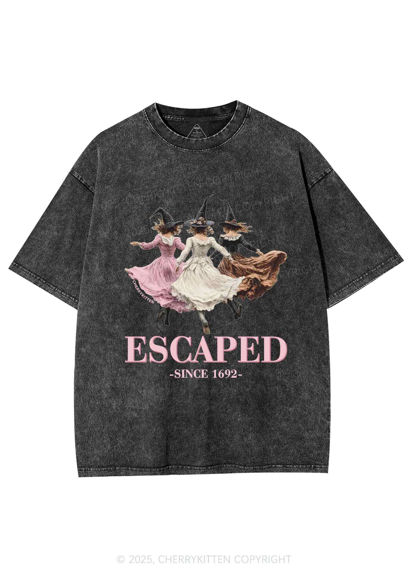 Halloween Escaped Skirts Witches Y2K Shirts Washed Tee Cherrykitten
