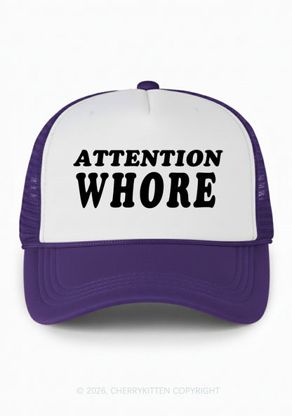 Attention Hore Y2K Colorblock Trucker Hat Cherrykitten