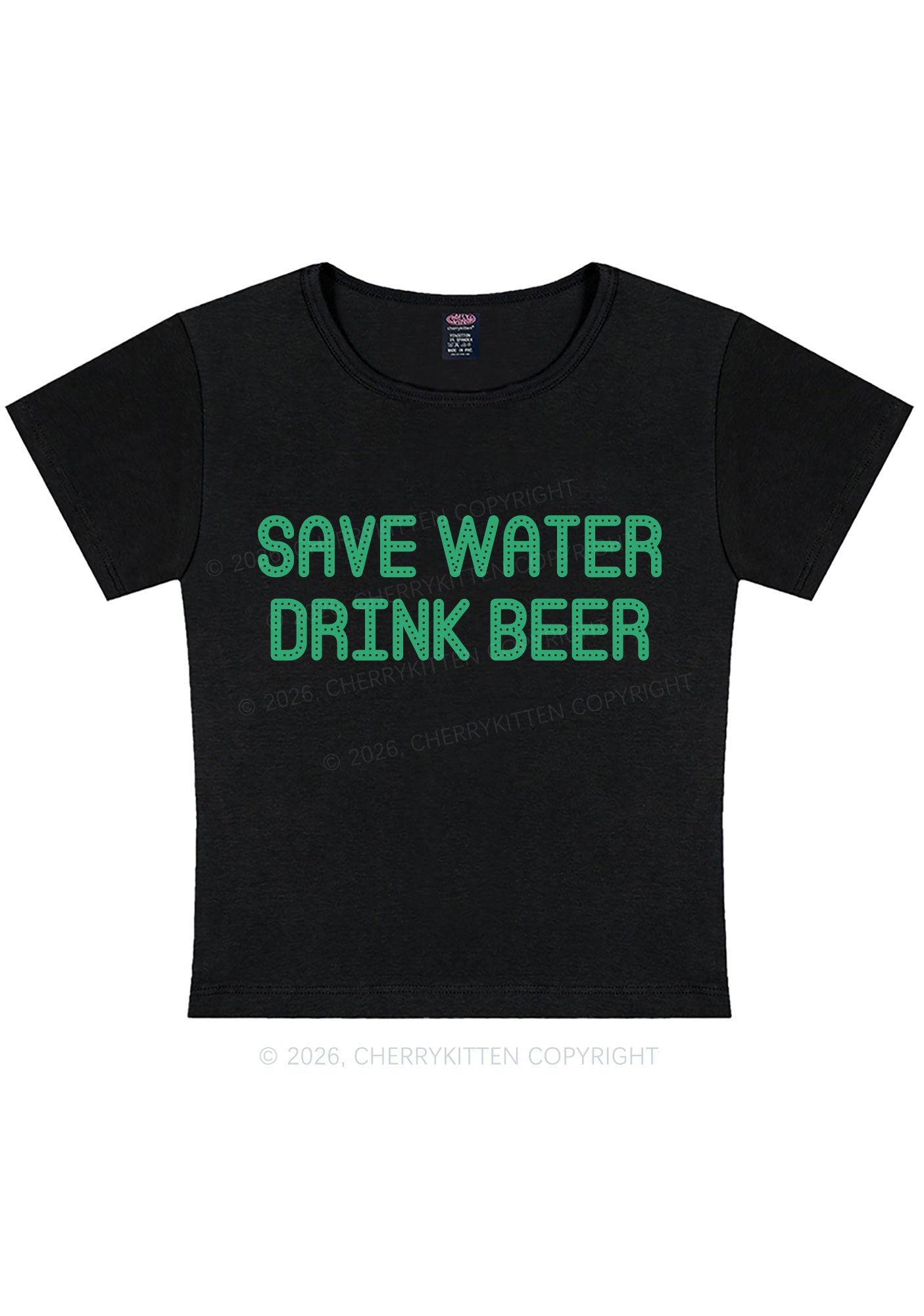Save Water Drink Beer St Patricks Y2K Baby Tee Cherrykitten
