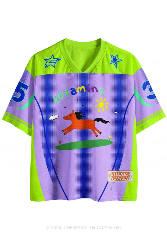 Purple K Pony Y2K Sport Jersey Shirts Cherrykitten