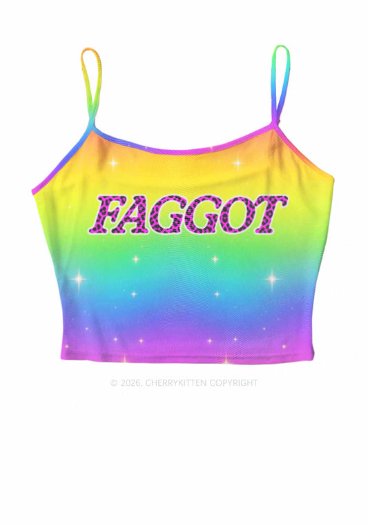 Rainbow Faggot Pride Y2K Mesh Cami Tank Cherrykitten