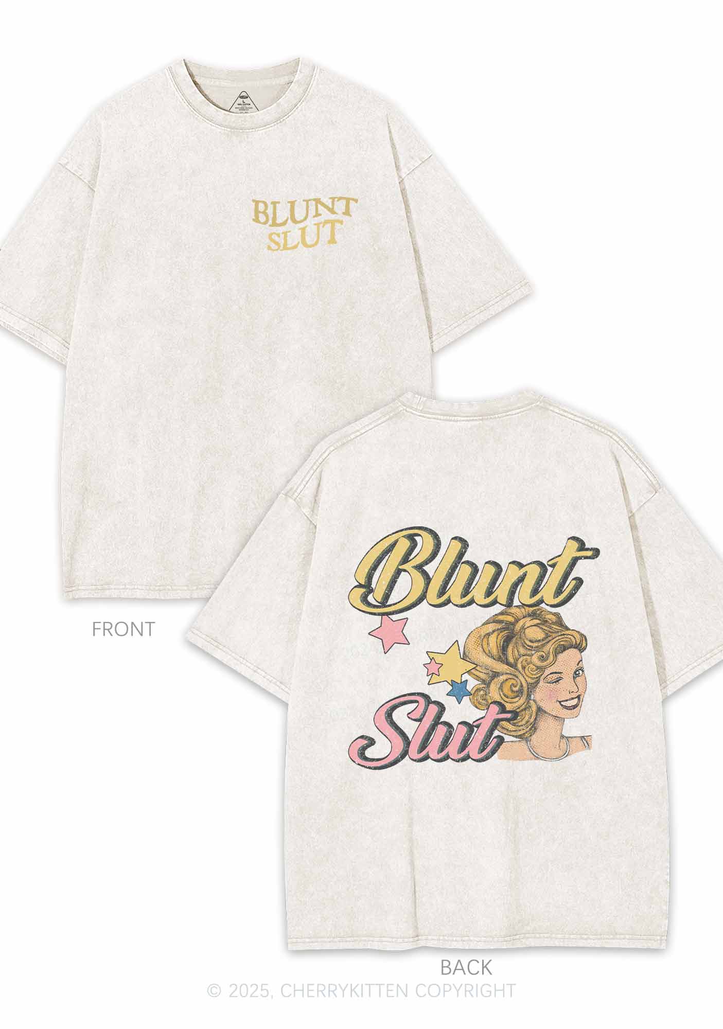Blunt Slxt Two Sides Y2K Shirts Washed Tee Cherrykitten