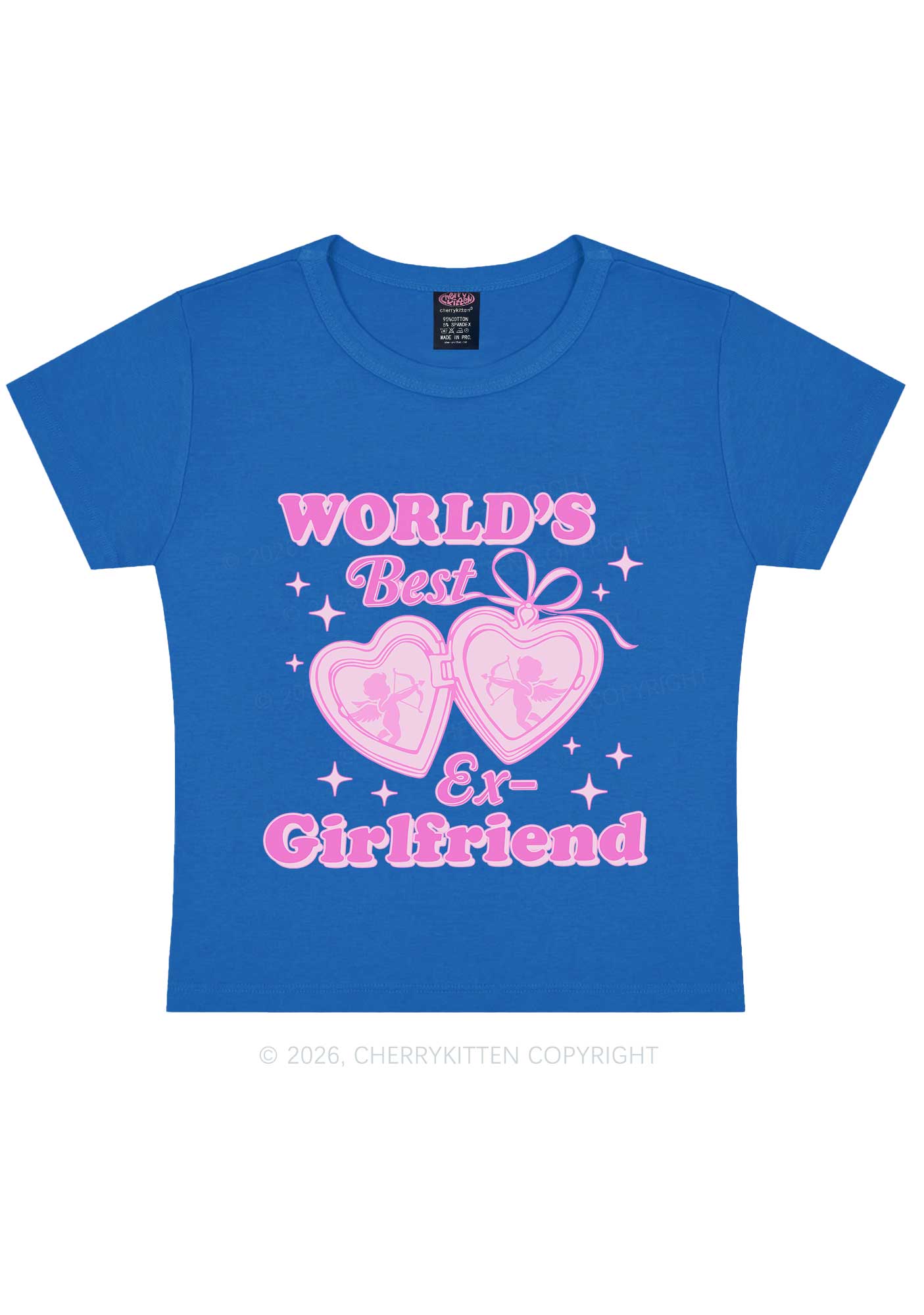 Worlds Best Ex GF Valentine's Day Y2K Baby Tee Cherrykitten