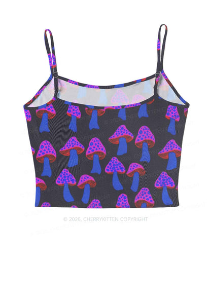 Blue Mushroom Y2K Mesh Cami Tank Cherrykitten
