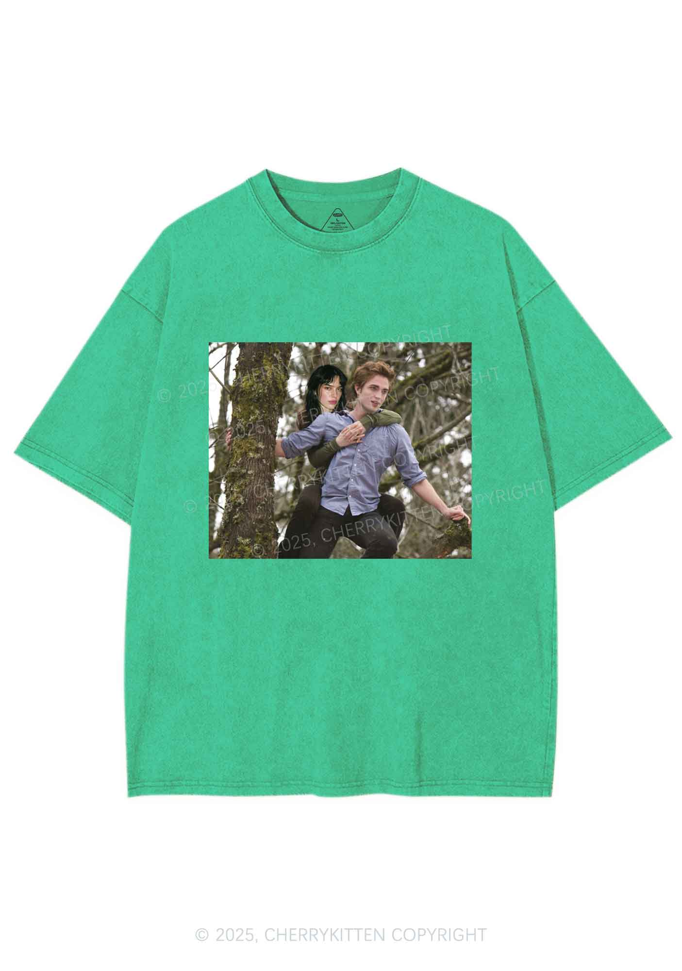 Custom Face Y2K Shirts Washed Tee Cherrykitten