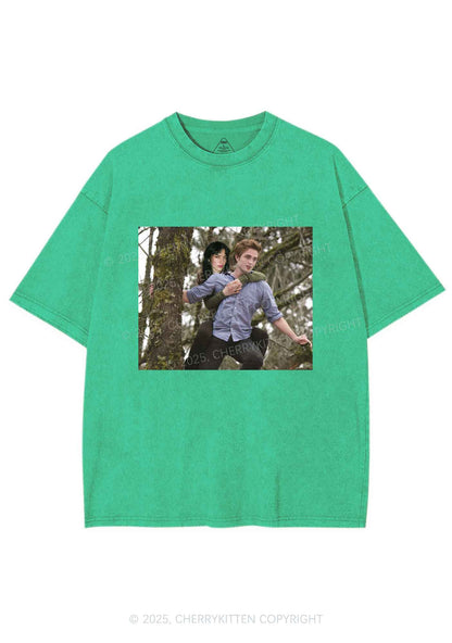 Custom Face Y2K Shirts Washed Tee Cherrykitten