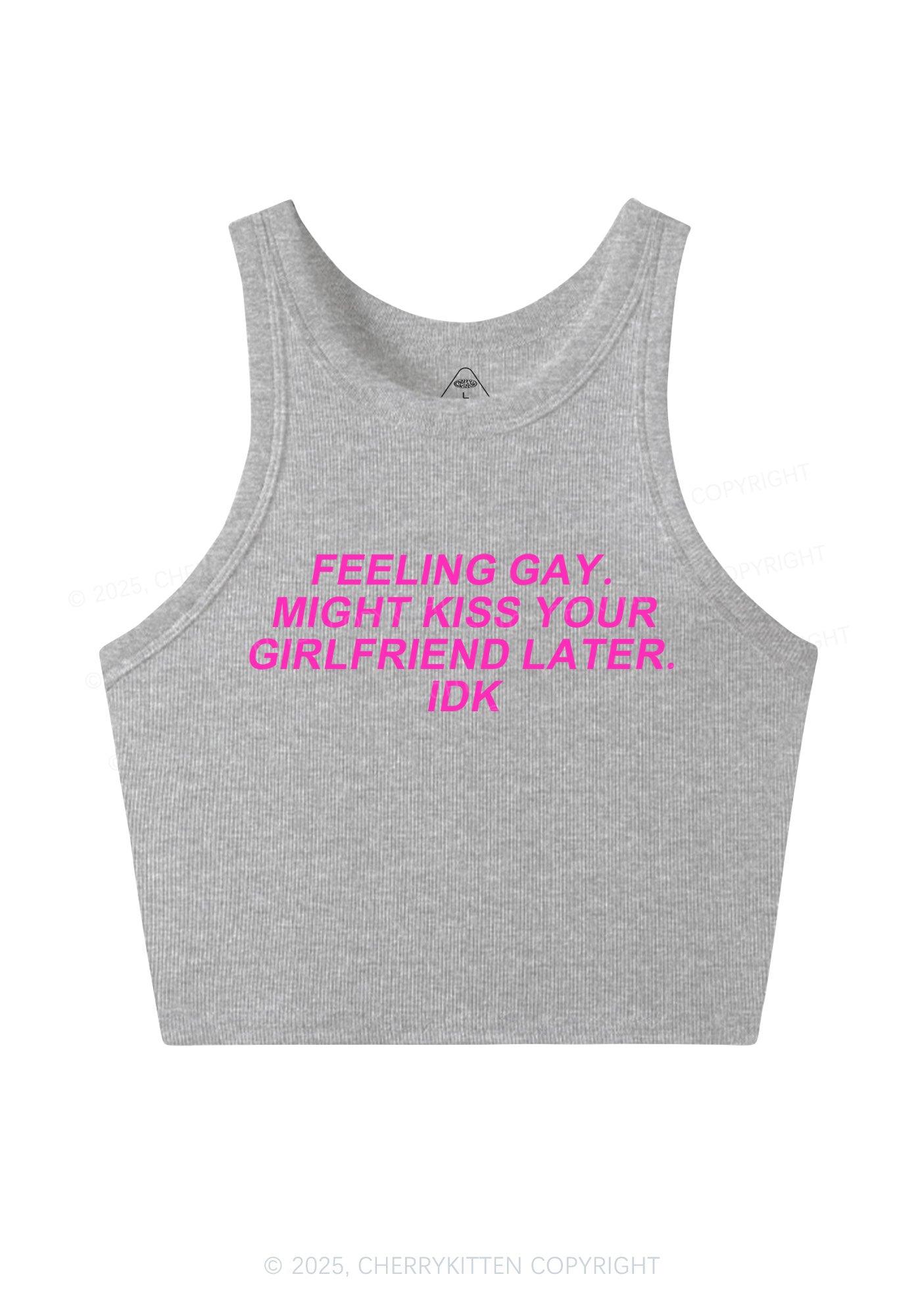 Kiss Your GF Later Pride Y2K Crop Tank Top Cherrykitten