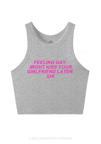 Kiss Your GF Later Pride Y2K Crop Tank Top Cherrykitten