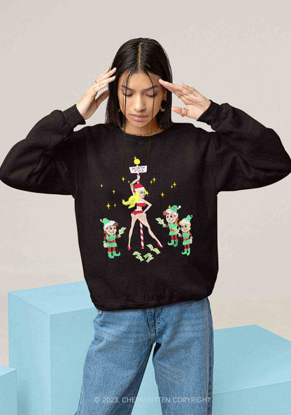 North Pole Dancing Christmas Girl Y2K Sweatshirt Cherrykitten