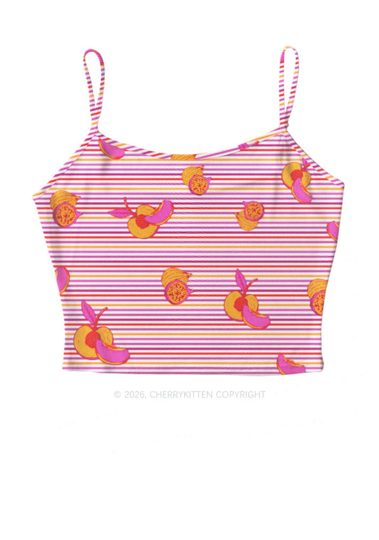 Peachy Lesbian Stripe Pride Y2K Mesh Cami Tank Cherrykitten