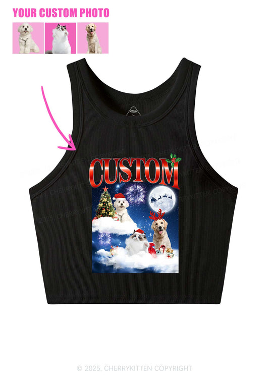 Custom Christmas Pet Y2K Crop Tank Top Cherrykitten
