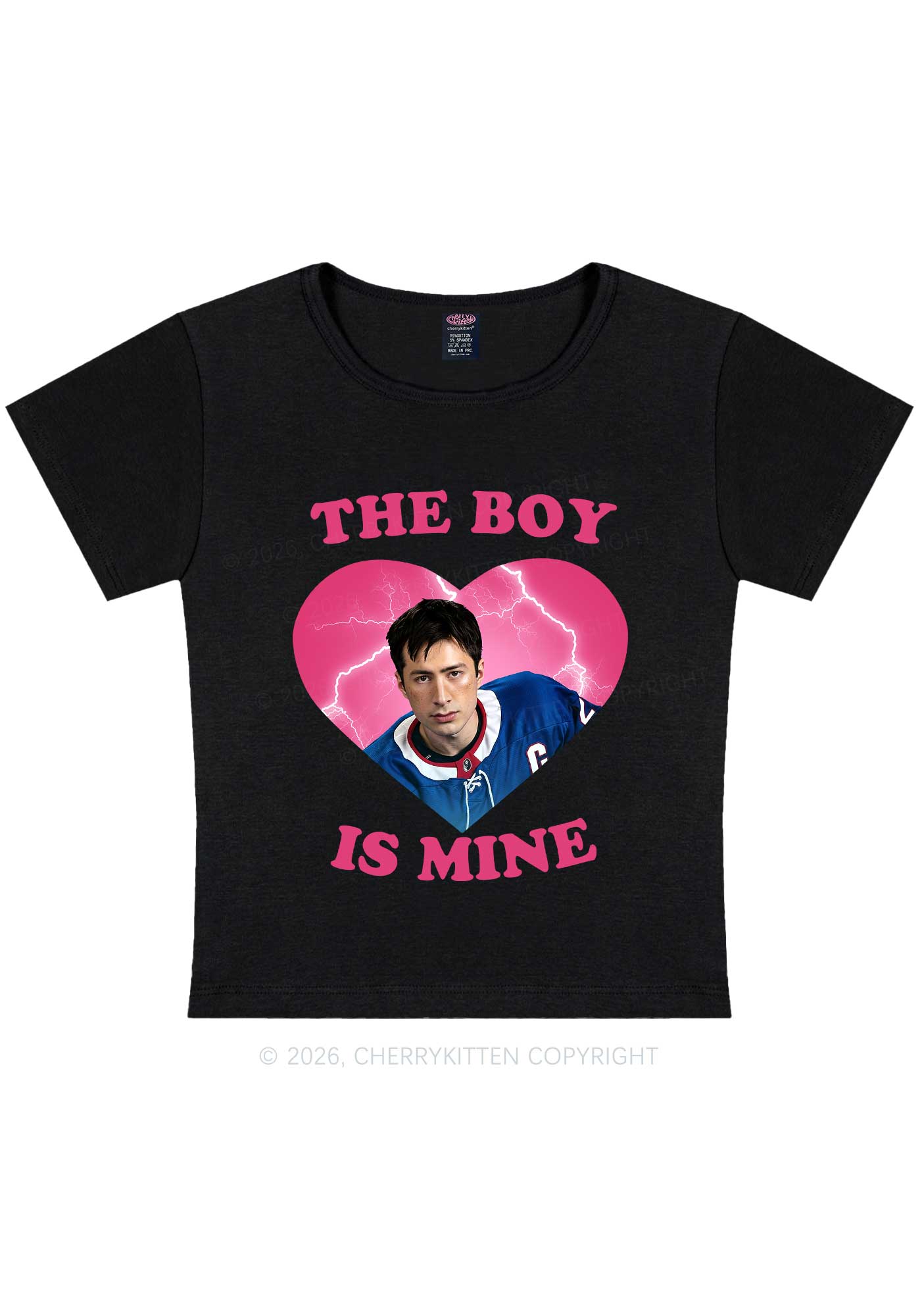 The Boy Is Mine HR Y2K Baby Tee Cherrykitten
