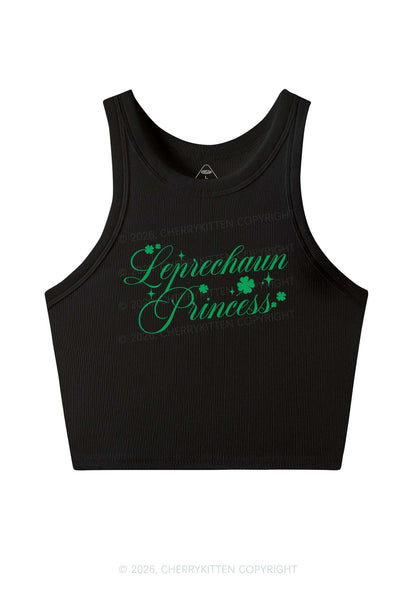 Leprechaun Princess St Patricks Y2K Crop Tank Top Cherrykitten