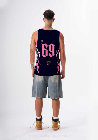 Pink Black Gay King Pride Y2K Sport Jersey Tank Cherrykitten