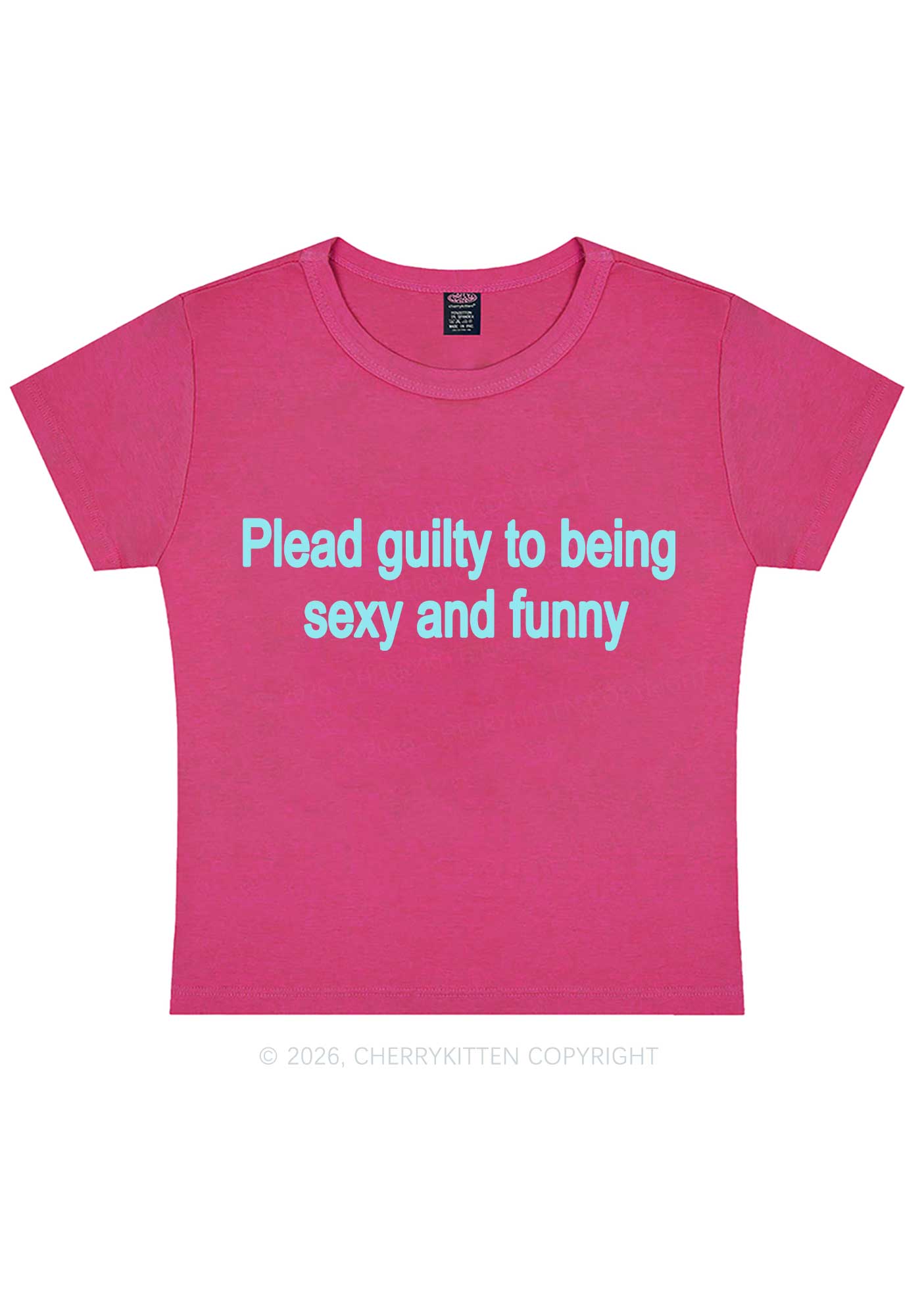 Plead Guilty To Being Funny Y2K Baby Tee Cherrykitten