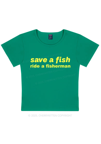 Save A Fish Y2K Baby Tee Cherrykitten