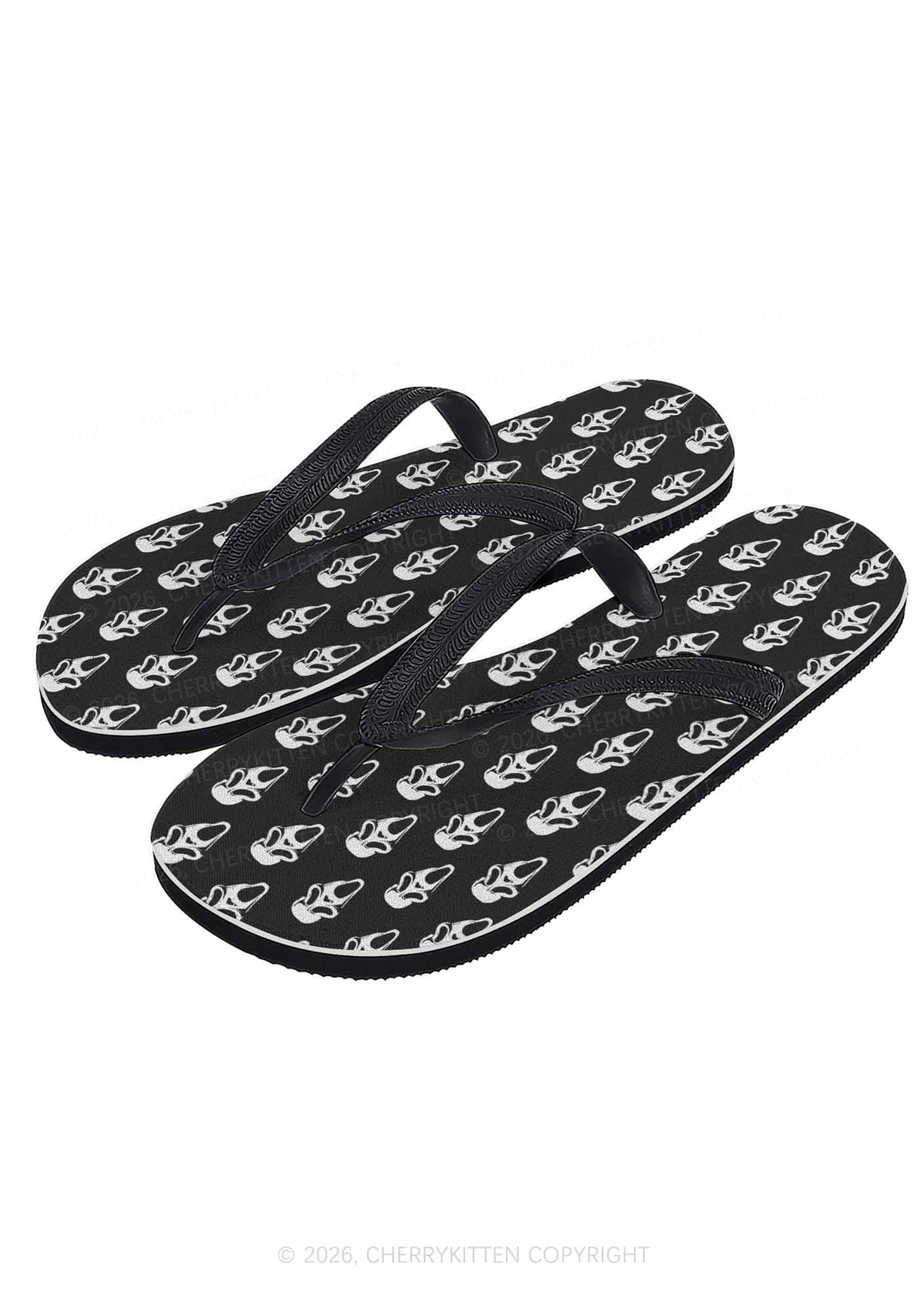 Halloween Spooky Ghost Y2K Print Flip Flops Cherrykitten