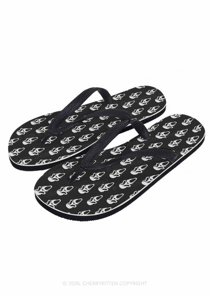 Halloween Spooky Ghost Y2K Print Flip Flops Cherrykitten