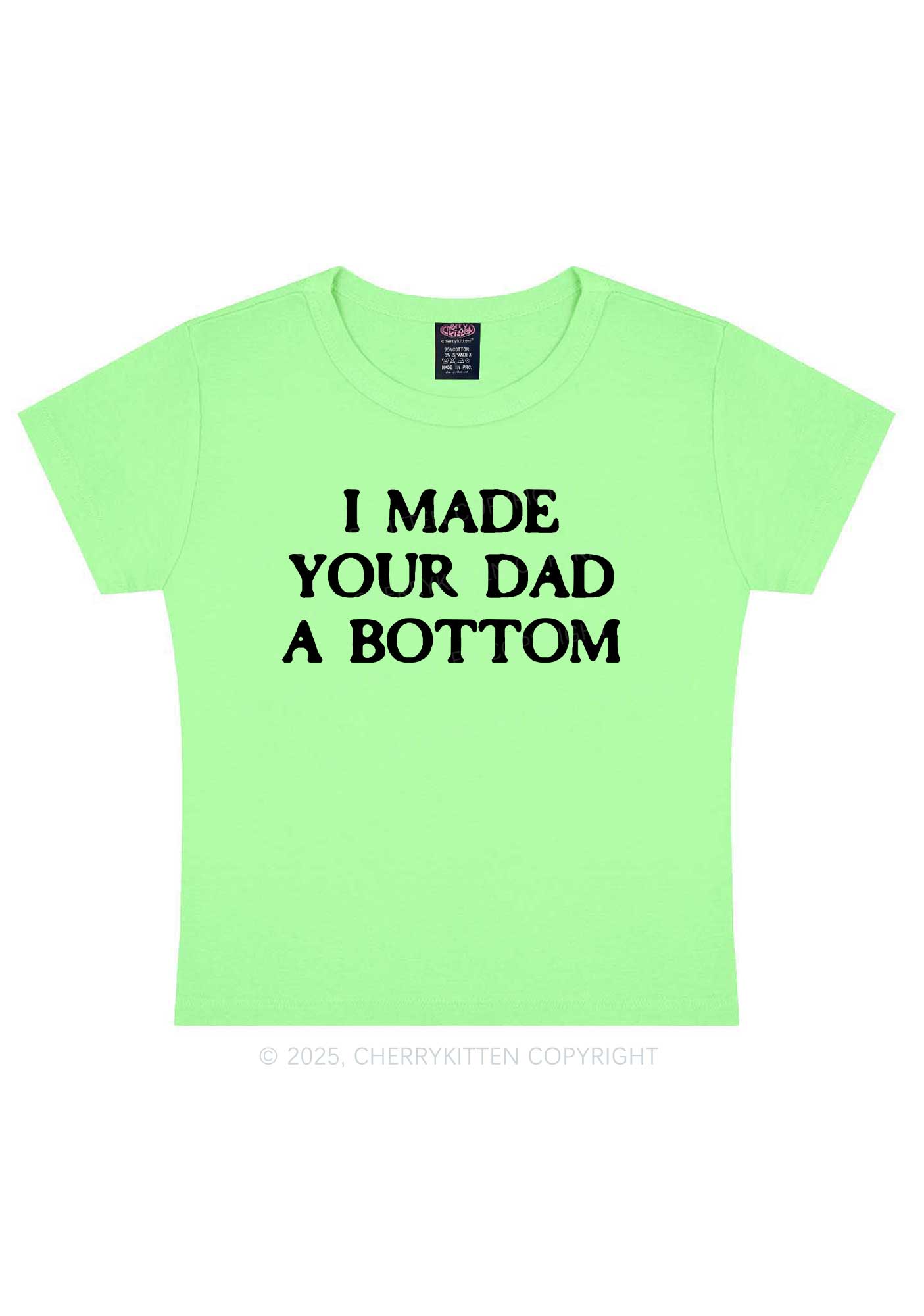 Made Your Dad Bottom Pride Y2K Baby Tee Cherrykitten