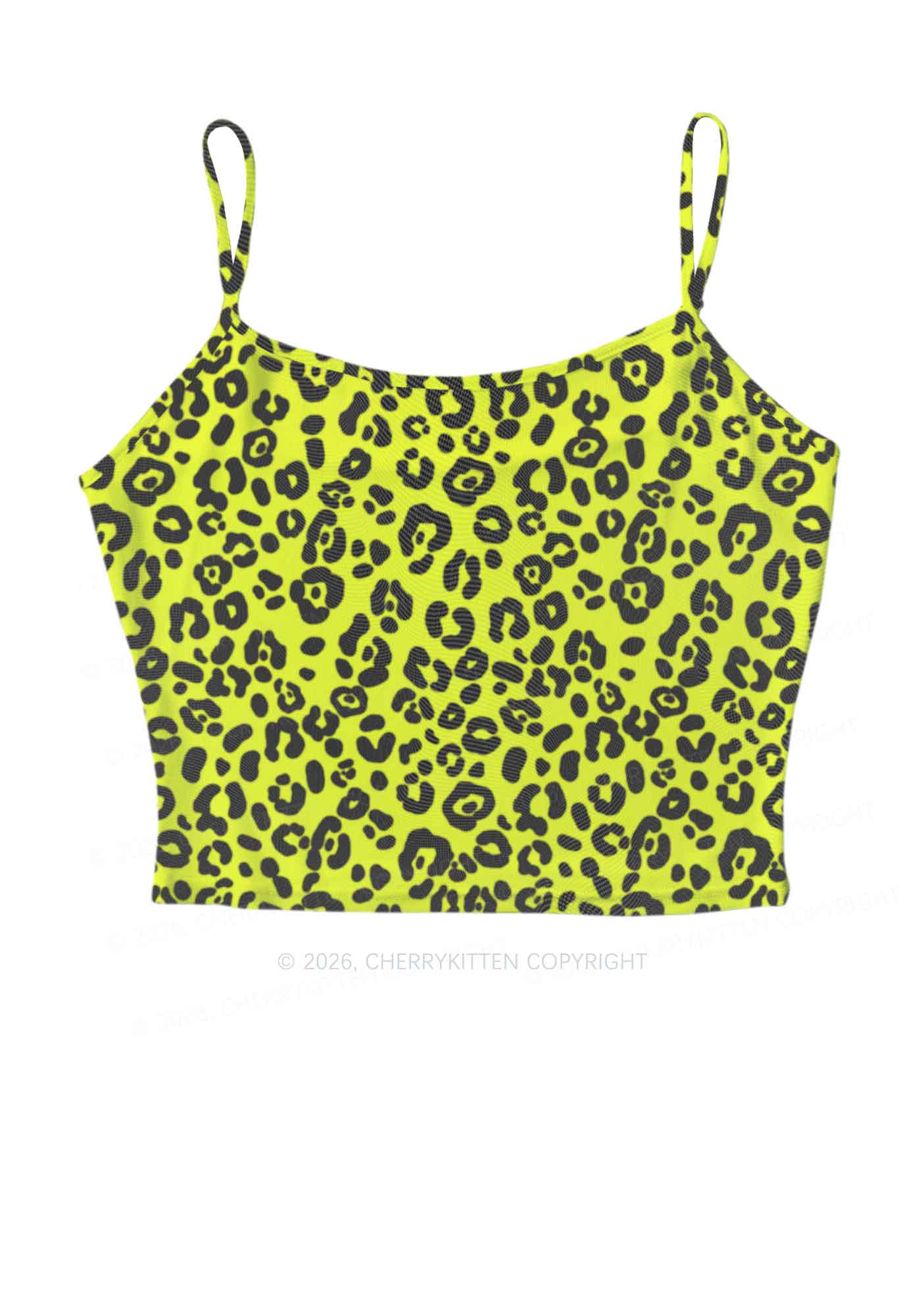 Neon Leopard Y2K Mesh Cami Tank Cherrykitten