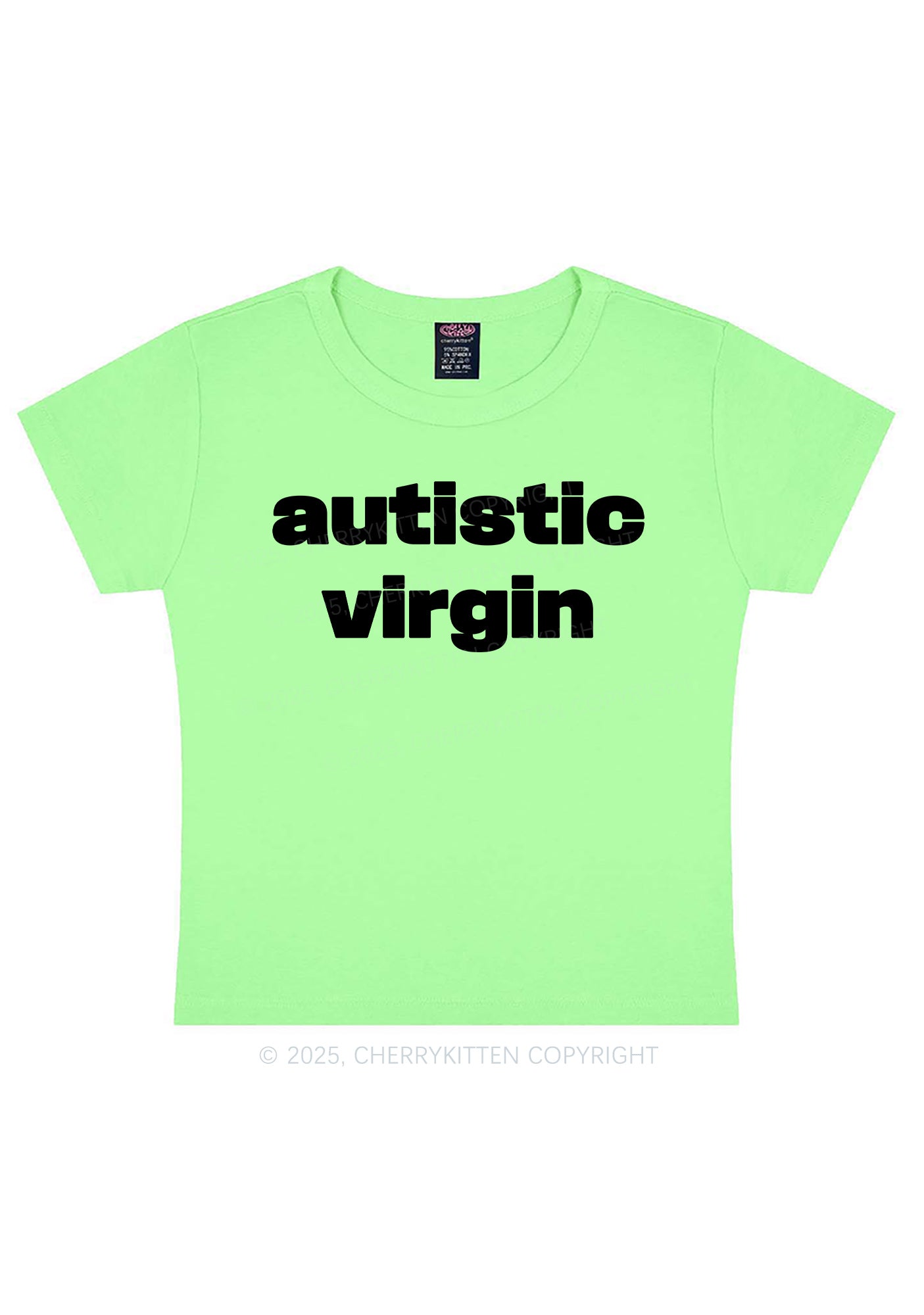 Autistic Virgin Y2K Baby Tee Cherrykitten