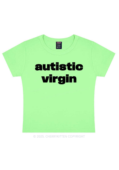 Autistic Virgin Y2K Baby Tee Cherrykitten