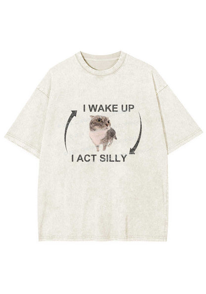 Wake Up Act Silly Y2K Washed Tee Cherrykitten