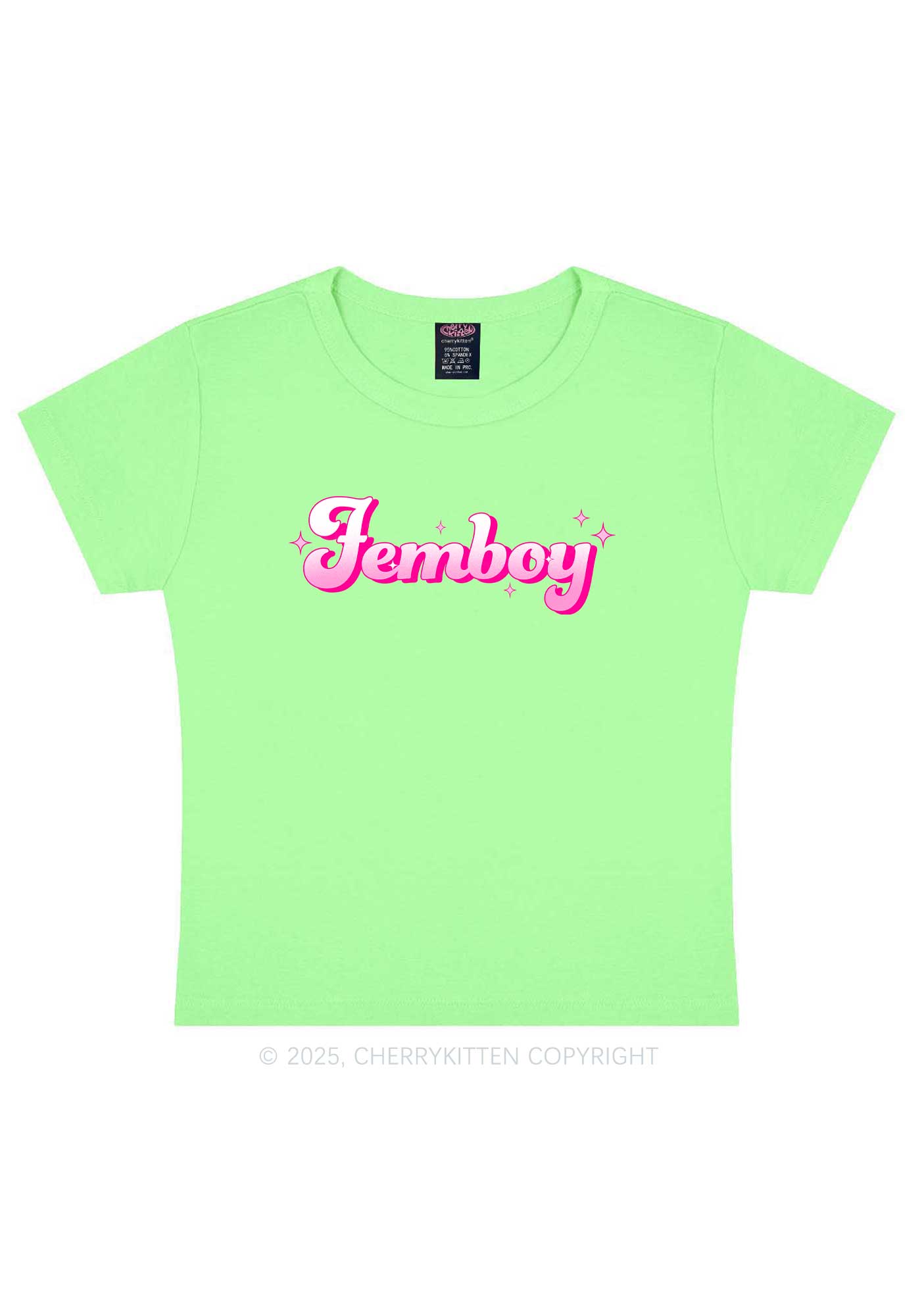 Femboy Pride Y2K Baby Tee Cherrykitten