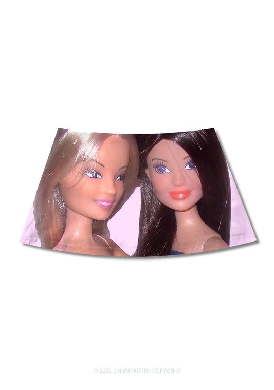 Princess Doll Y2K Print Mini Skirt Cherrykitten