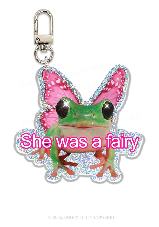 Fairy Frog 1Pc Y2K Glitter Keychain Cherrykitten