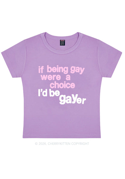 I Would Be Gayer Pride Y2K Baby Tee Cherrykitten