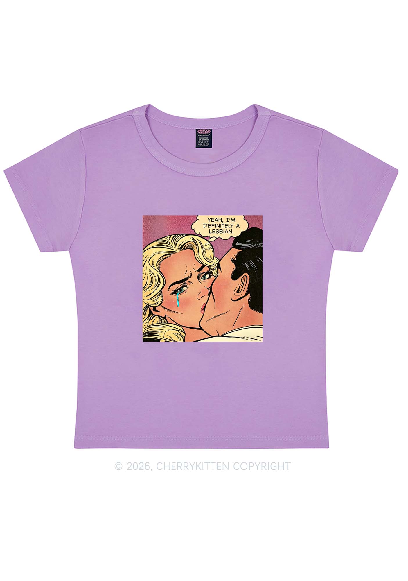 Im Definitely A Lesbian Pride Y2K Baby Tee Cherrykitten
