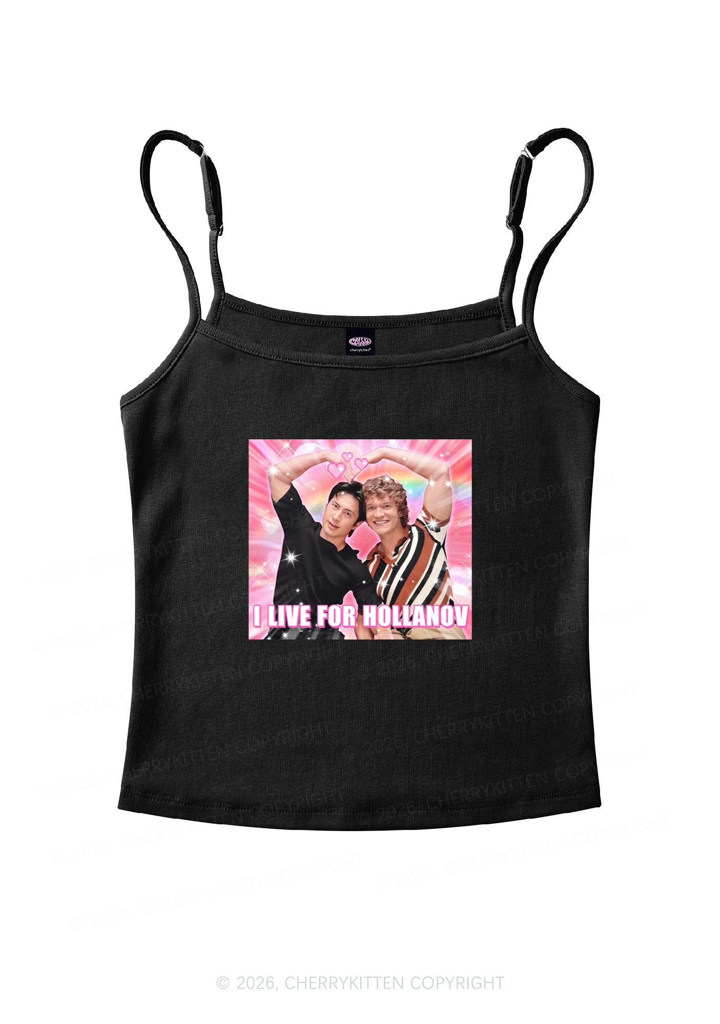 I Live For Hockey Duo HR Y2K Spaghetti Strap Cami Cherrykitten