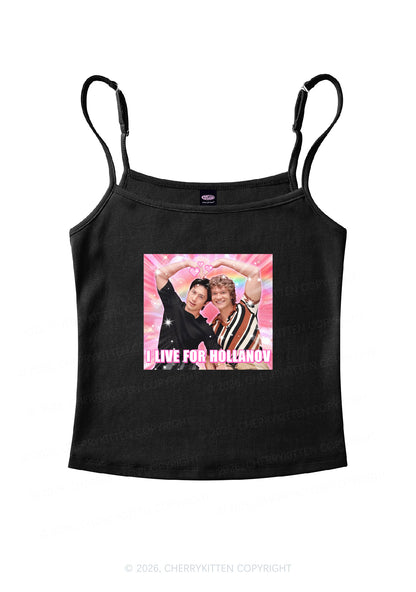 I Live For Hockey Duo HR Y2K Spaghetti Strap Cami Cherrykitten